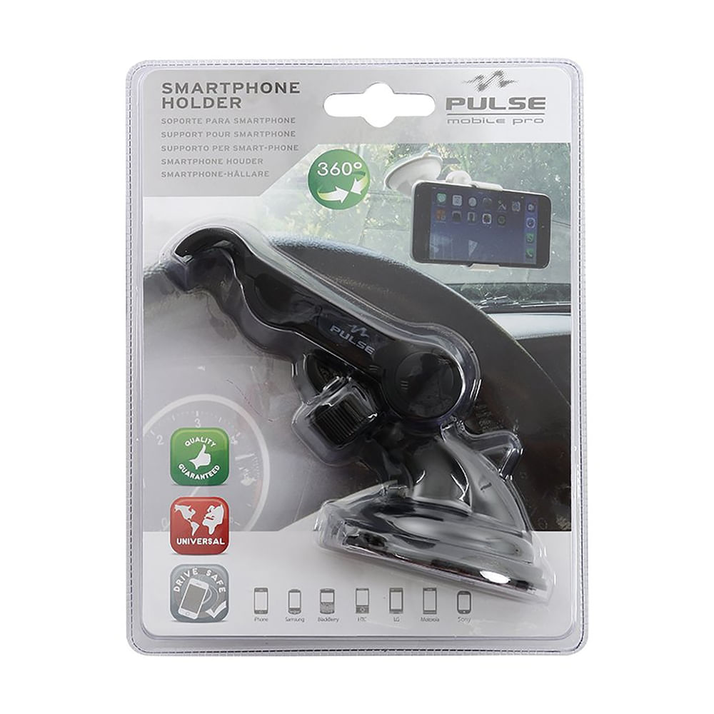Soporte para carro Pulse celular con ventosa color negro - 1 Ud