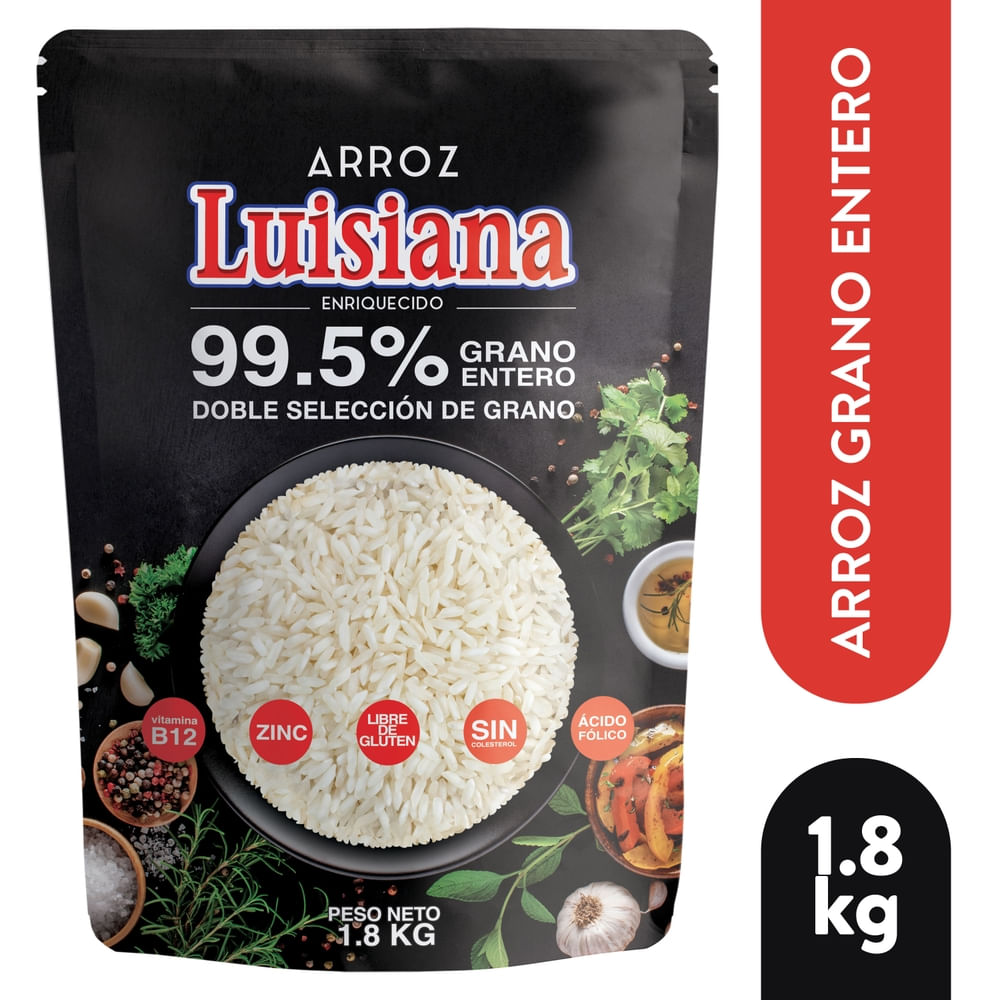 Arroz Luisiana 99.5 grano entero enriquecido - 1800 g