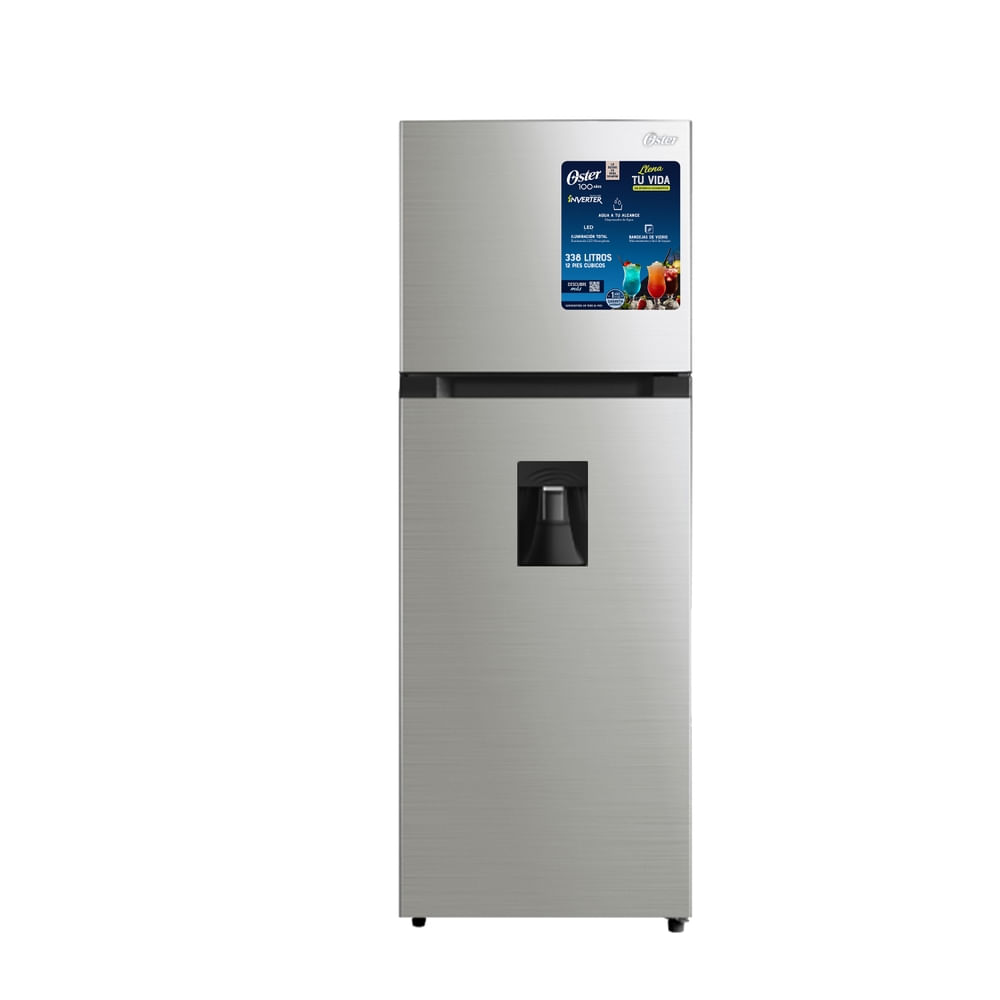 Oster Refrigeradora no frostcgris con dispensador de agua caoacidad 338 L [OS-NFMI1202SDI]