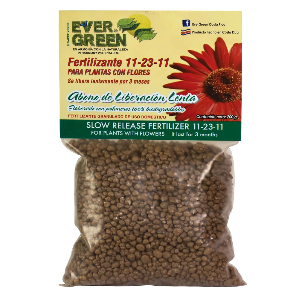 Fertilizante granulado Ever Green liberación lenta para plantas con flores - 200 g