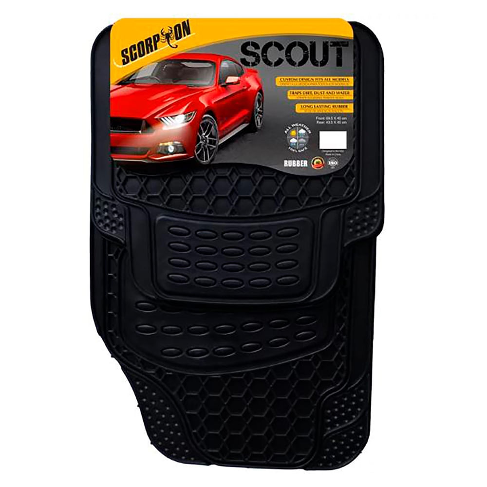 Alfombra Scout Scorpion Negra - 4 Piezas