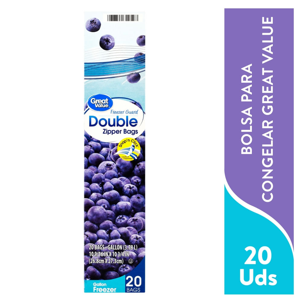 Bolsas Great Value almacena alimentos - 20 Uds