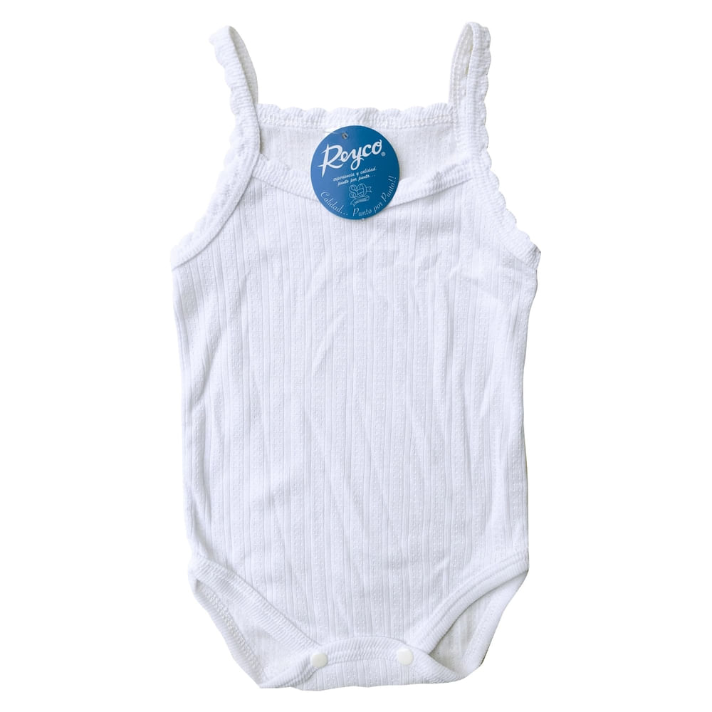 Mameluco Reyco Color Blanco De Tirantes, Para Bebé - Talla 1