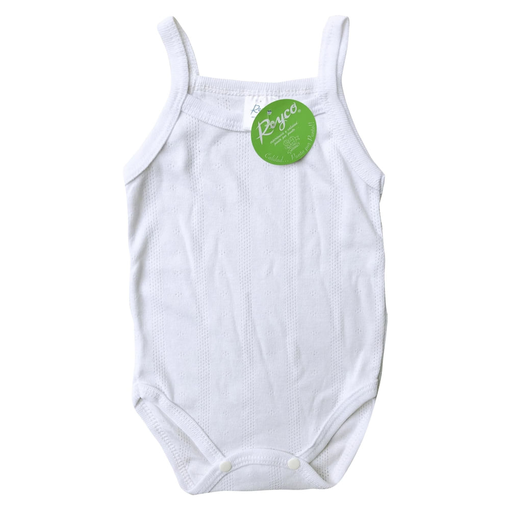 Mameluco Reyco Color Blanco De Tirantes, Para Bebé - Talla 1