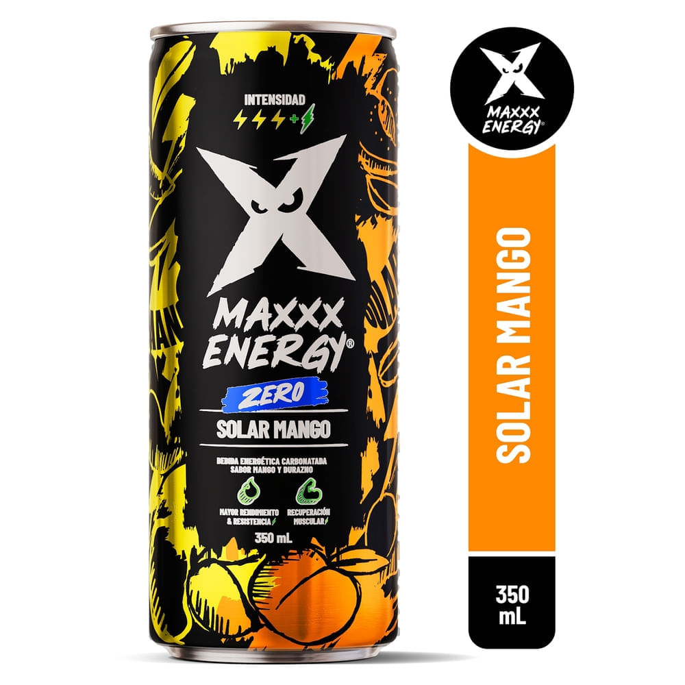 Bebida energizante Maxxx Energy solar mango - 350 ml
