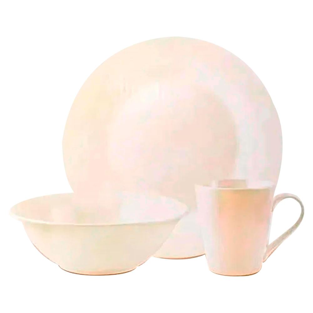 Vajilla Mainstays de porcelana blanca - 12 Pzas