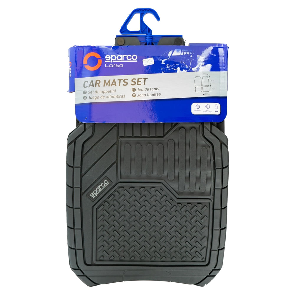 Alfombras para carro Sparco PVC 4 Pzas color negro