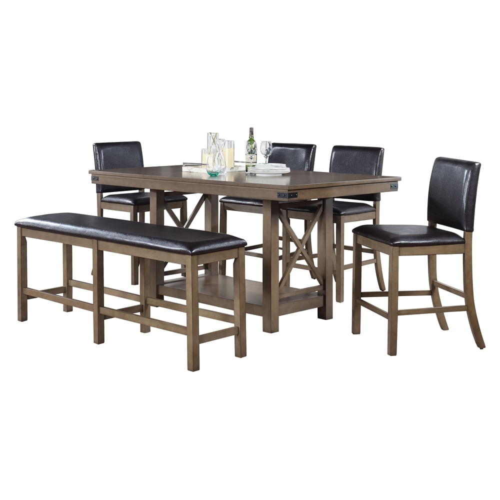 Juego De Comedor Mainstays Negro con Café - 6 Pzas