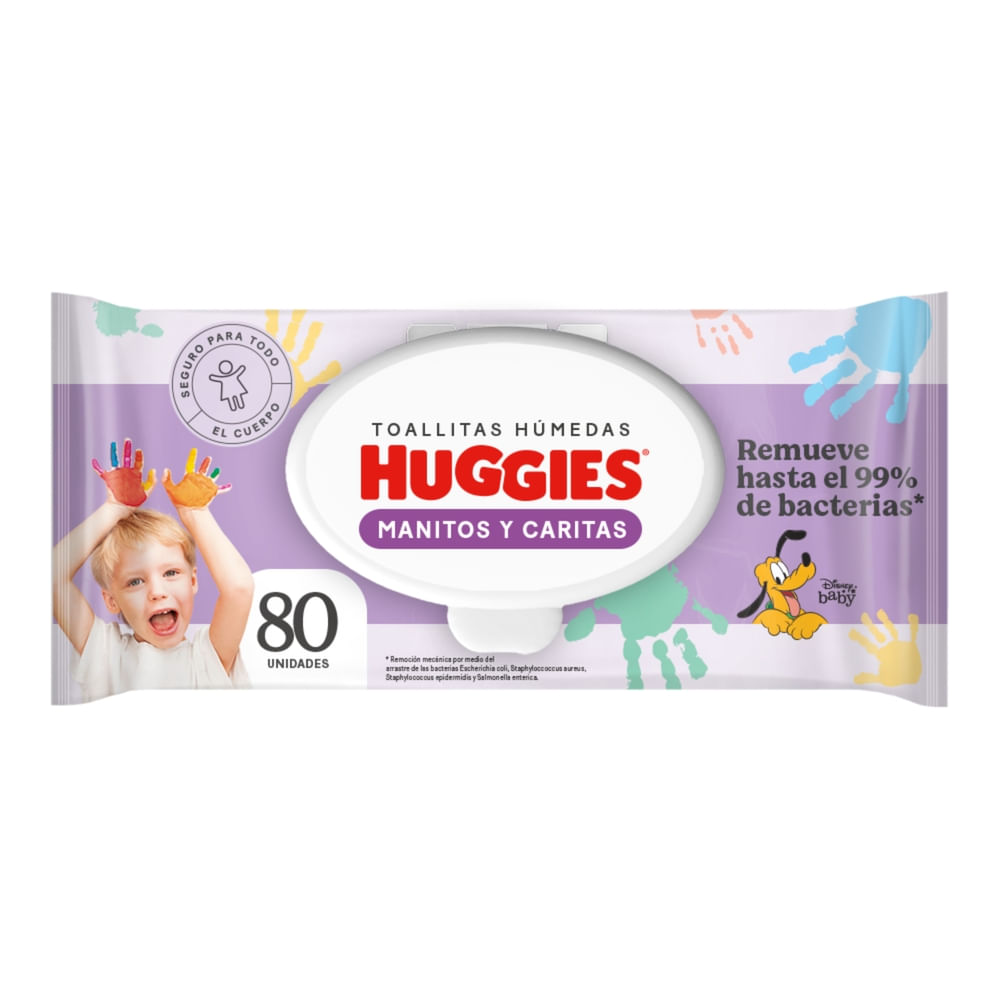 Toallas Húmedas Huggies Manitos y Carita - 80 Unidades