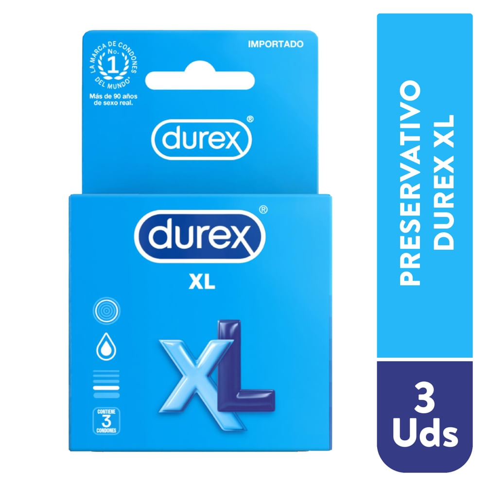 Preservativo Durex tamaño XL caja 3 Uds