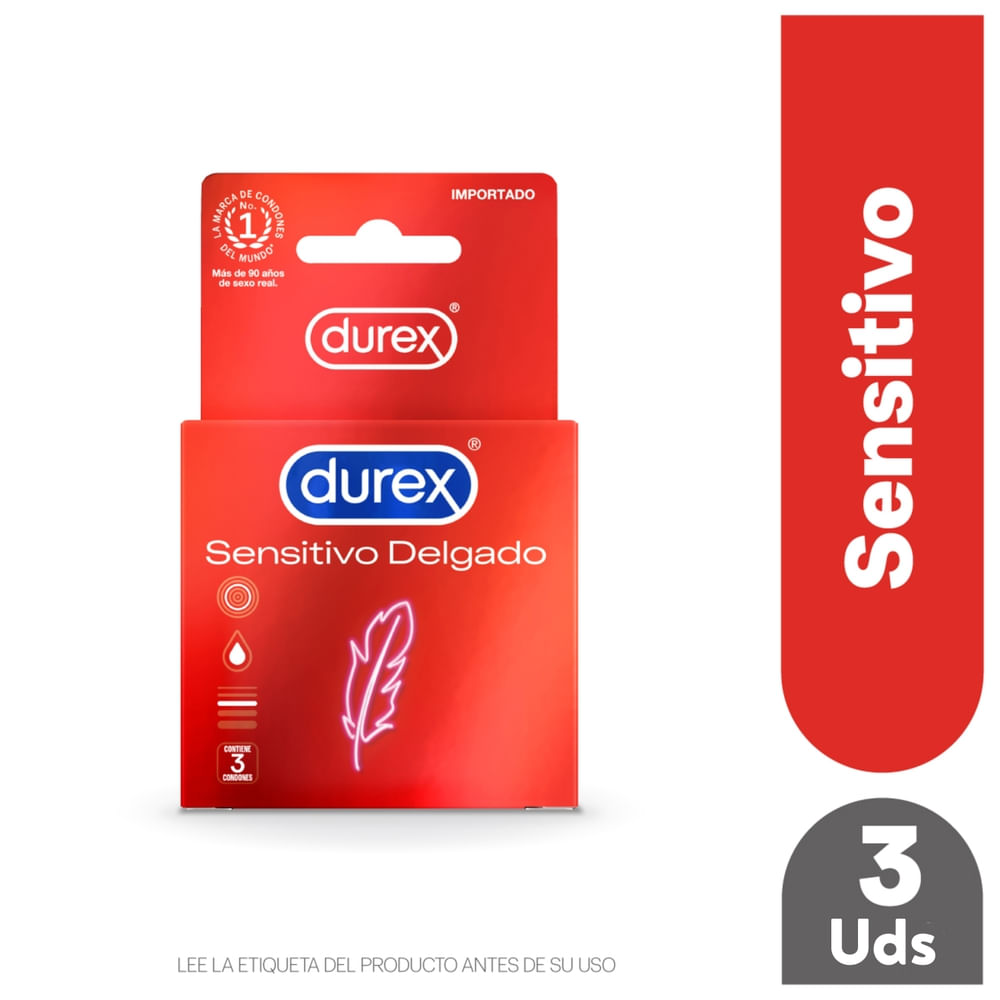 Preservativo Durex sensitivo delgado caja 3 Uds