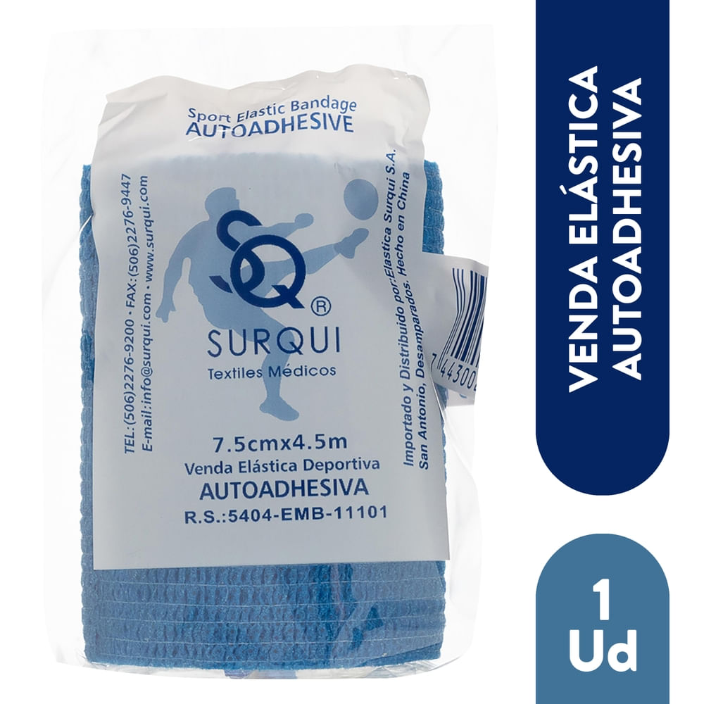 Venda Autoadhesiva Surqui 7.5cm x 4m Azul (precio por unidad)