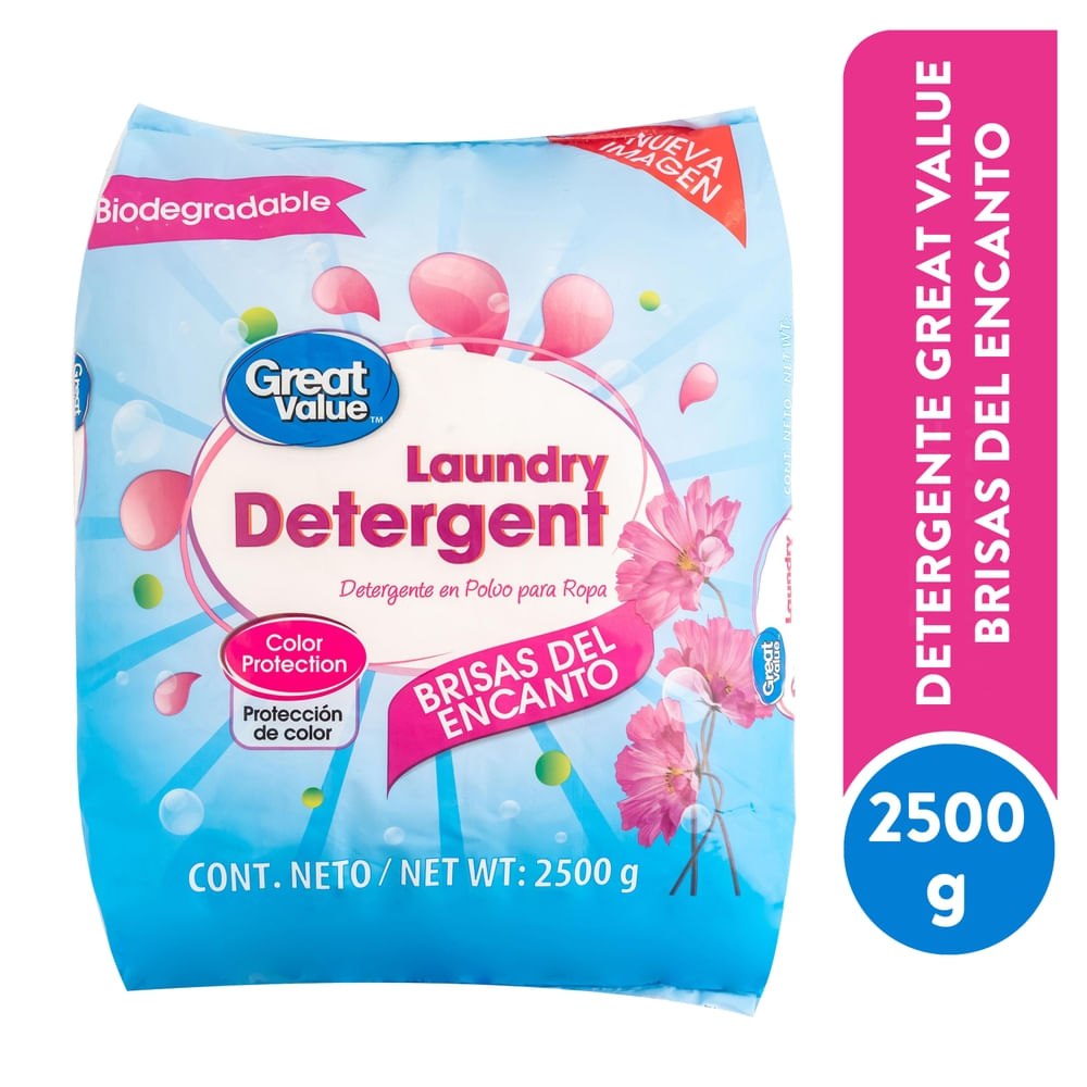 Detergente Great Value En Polvo Aroma Brisas Del Encanto - 2500 g
