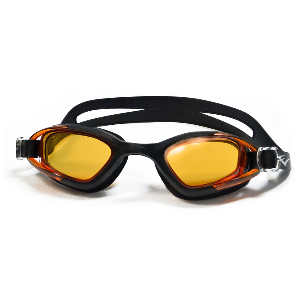 Lente De Natación Everlast Shark Adulto Negro Con Naranja