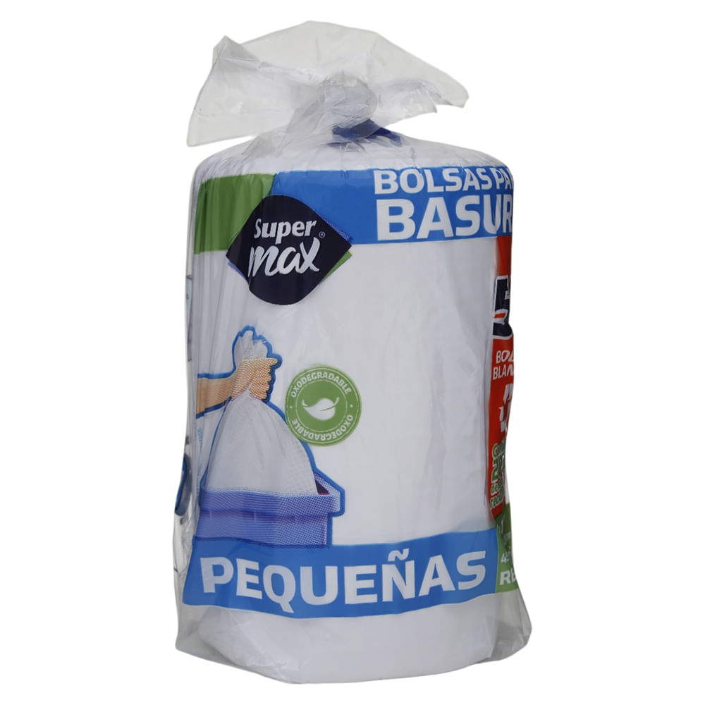 Bolsas para basura Supermax color blanca rollo pequeño - 50 uds