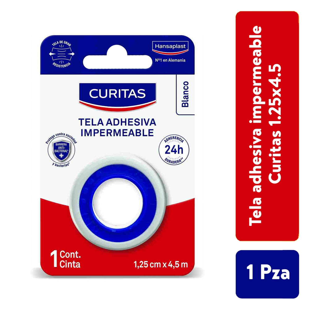 Tela Adhesiva Curitas Imperm 1.25x4.5 Unidad