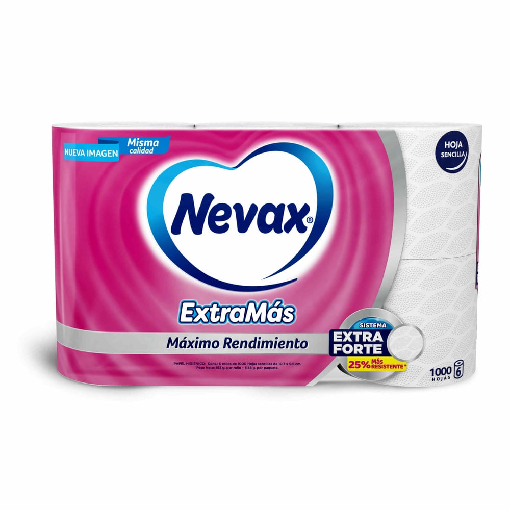 Papel Higiénico Nevax Extramás - 6 Rollos