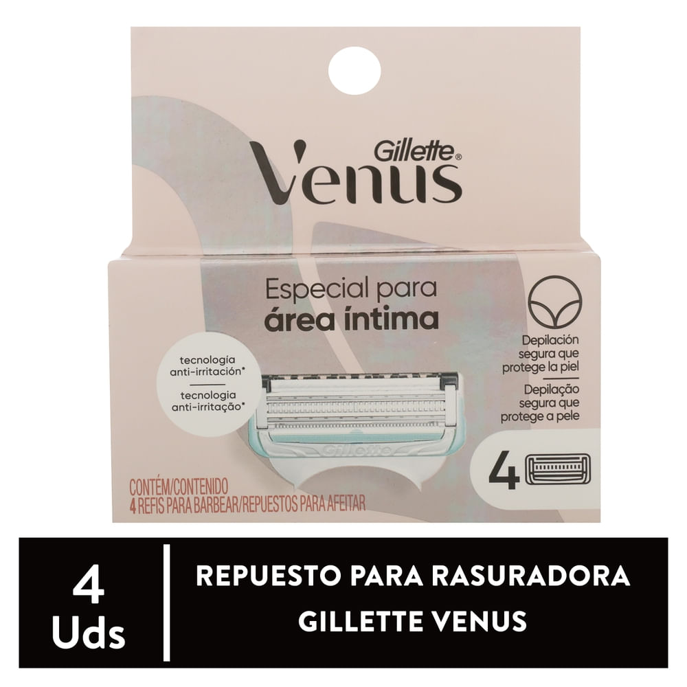 Repuestos para afeitar Gillette Venus especiales para área íntima - 4 Uds