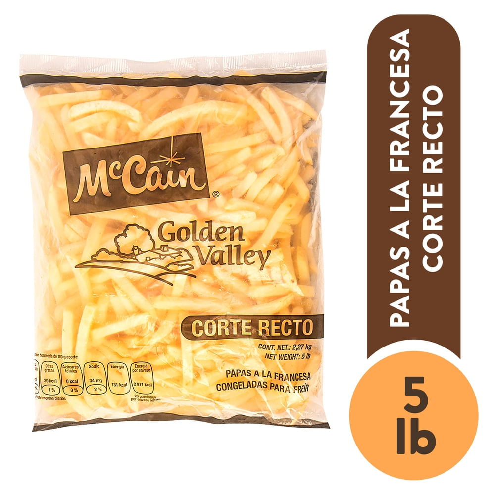 Papas Fritas McCain Golden Valley Corte Recto - 5 lb